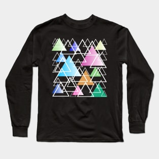 TRIANGLE PATTERN, COLORFUL TRIANGLES Long Sleeve T-Shirt